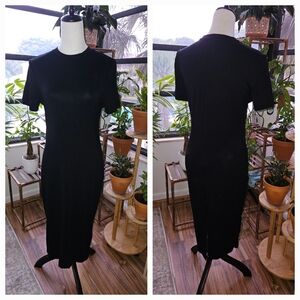 Simple & Sleek Black Midi Dress